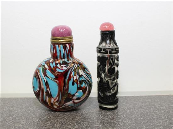 Appraisal: Sale Lot Two Glass Snuff Bottles the first a Peking