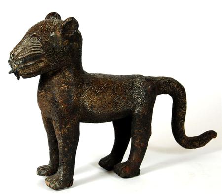 Appraisal: A Benin bronze leopard Nigeria probably th century in standing