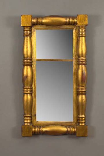 Appraisal: American Classical Turned Giltwood Looking Glass of small size with