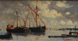 Appraisal: Tony Johnson Sailing Barges oil on board signed lower right