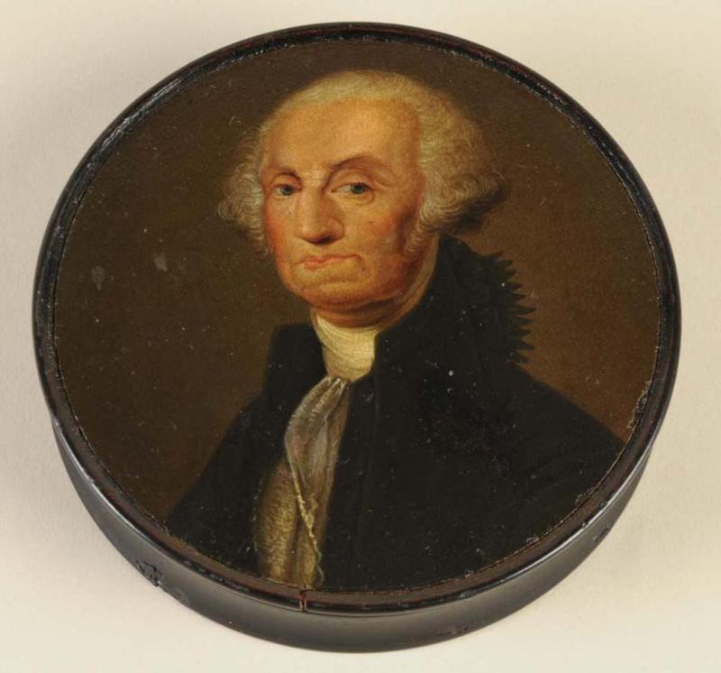 Appraisal: French Snuff Box depicting George Washington Description th Century Papier