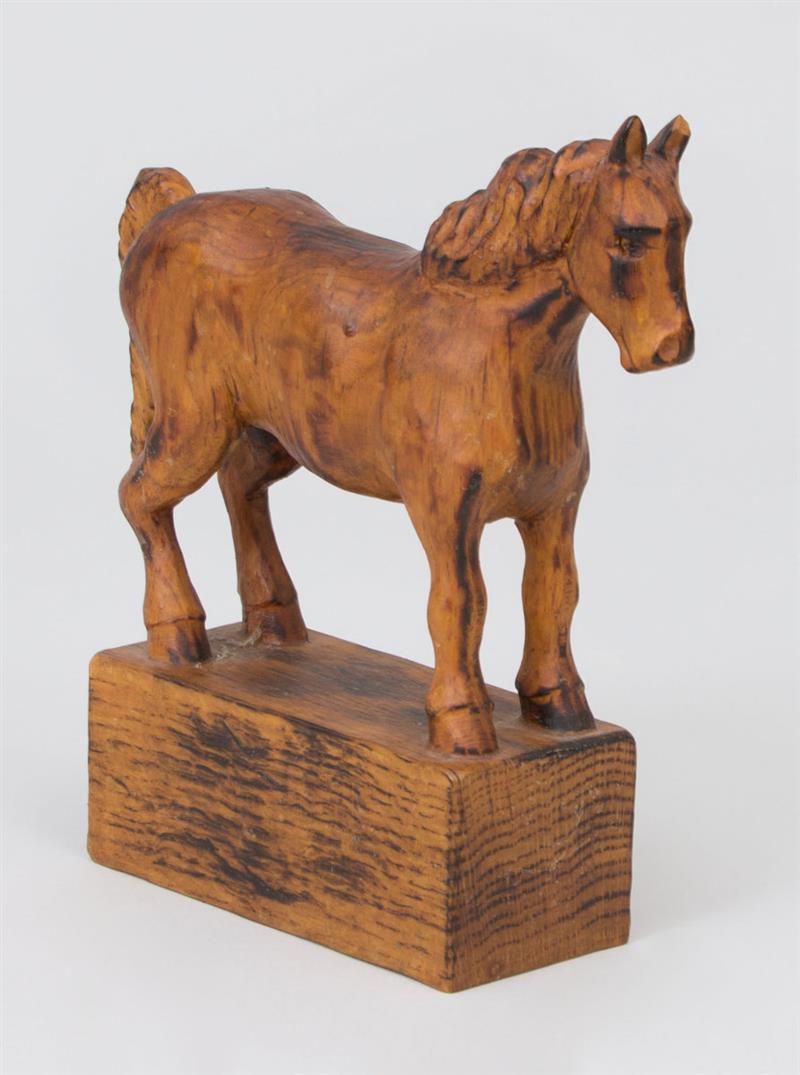 Appraisal: VAUGHN CORNISH HORSE Carved wood signed and dated in pen