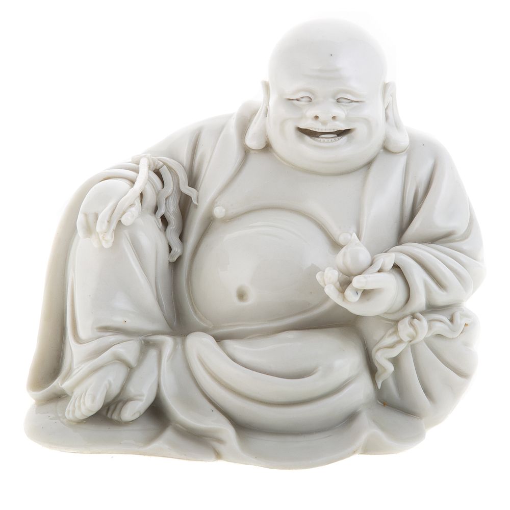 Appraisal: Chinese Blanc-De-Chine Porcelain Hotai Kangxi circa - seated figure of