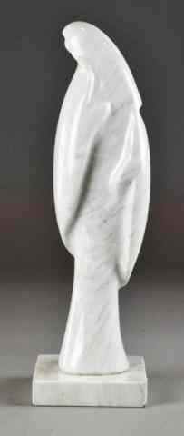 Appraisal: Contemporary Marble Sculpture Free FormModern white marble sculpture resembling a