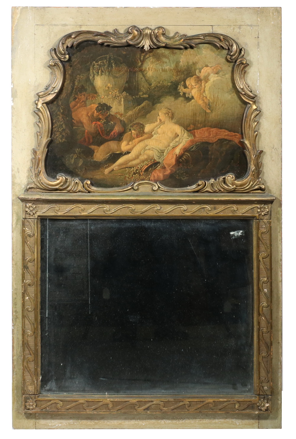 Appraisal: BORGHESE ROCOCO TRUMEAU MIRROR s Replica with print from a