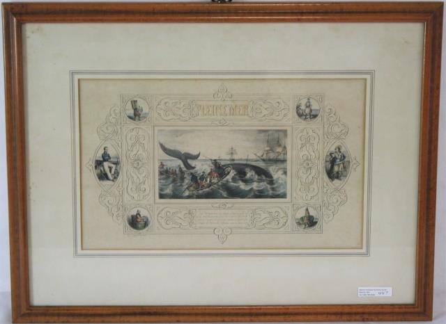 Appraisal: LATE TH CENTURY COLORED LITHOGRAPH FRENCH DEPICTING A WHALE HUNT