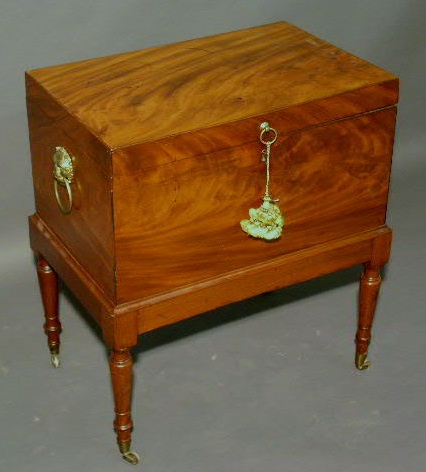 Appraisal: George III mahogany cellarette h x w x d