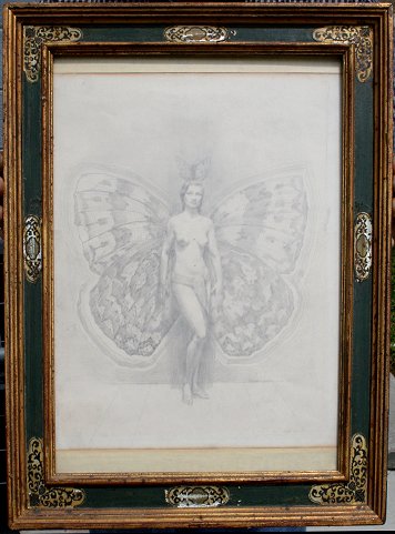 Appraisal: WHYTE Raymond American - Nude with Butterfly wings and headdress