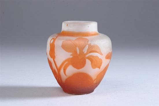 Appraisal: SMALL GALL CAMEO GLASS VASE signed Gall in cameo With