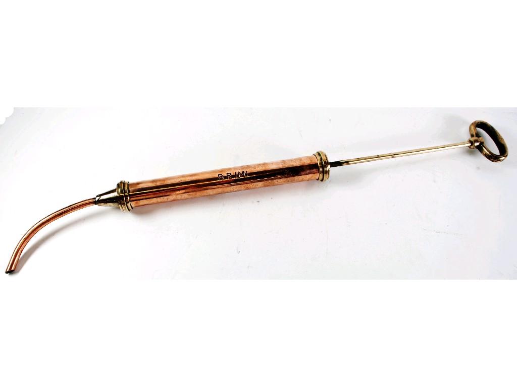 Appraisal: BRITISH RAIL MAINTENANCE COPPER AND BRASS OILER cylindrical pump action