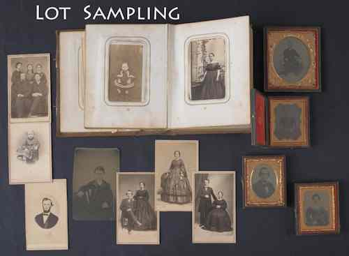 Appraisal: Large collection of early photographs to include tin types carte