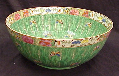 Appraisal: Chinese Export style porcelain punch bowl Cabbage pattern diameter