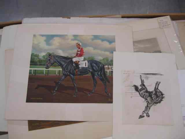 Appraisal: Lot of Prints Lithographs horse dog estate of Jeanne Millett