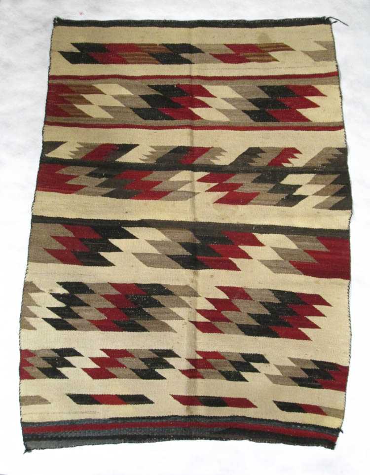 Appraisal: SOUTHWEST NATIVE AMERICAN NAVAJO STRIPE BLANKET having geometric design in