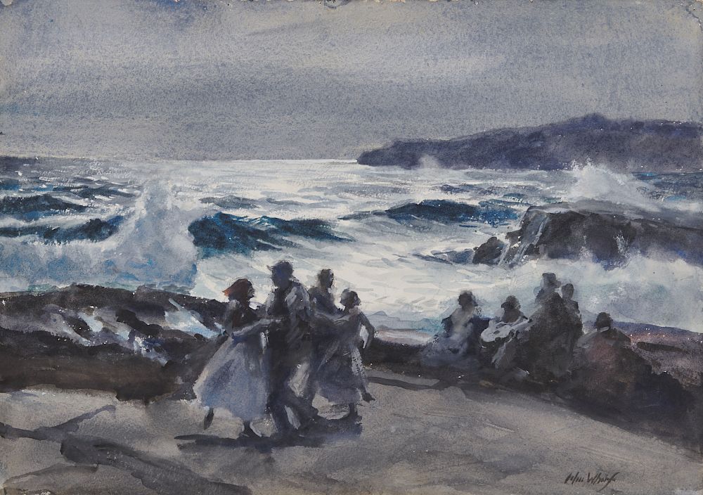 Appraisal: JOHN WHORF American - Dance by the Sea double sided