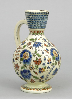 Appraisal: An Islamic Ewer ca th Century A painted ewer with