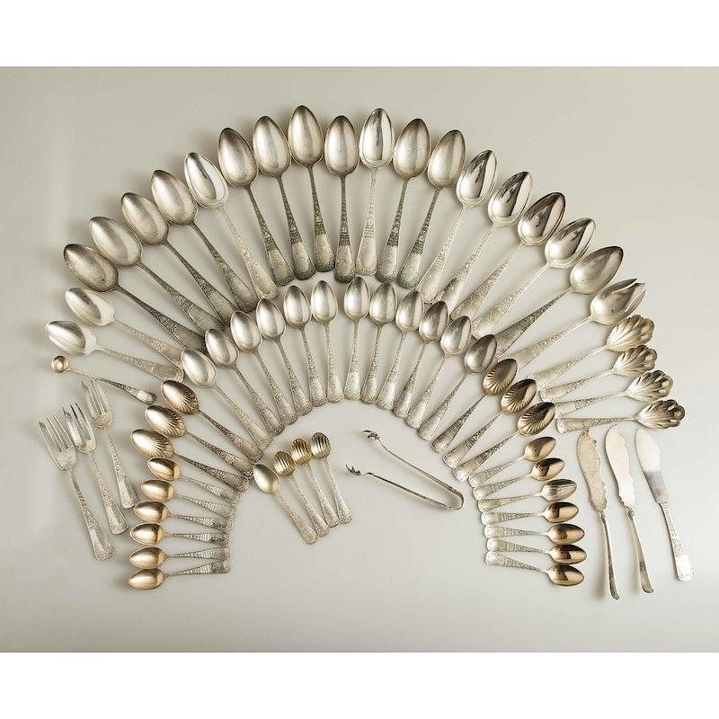 Appraisal: Sterling Silver Flatware Fire Star Pattern piece assembled silver flatware