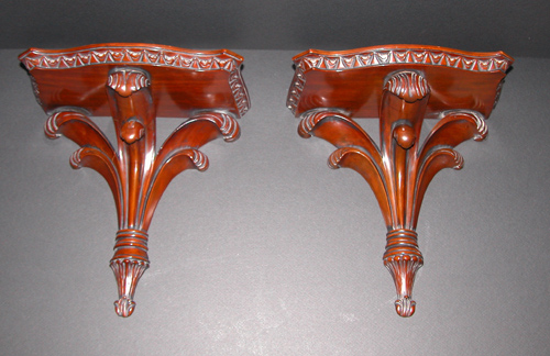 Appraisal: Pair of Mahogany Adams Style Wall Brackets th century Unknown