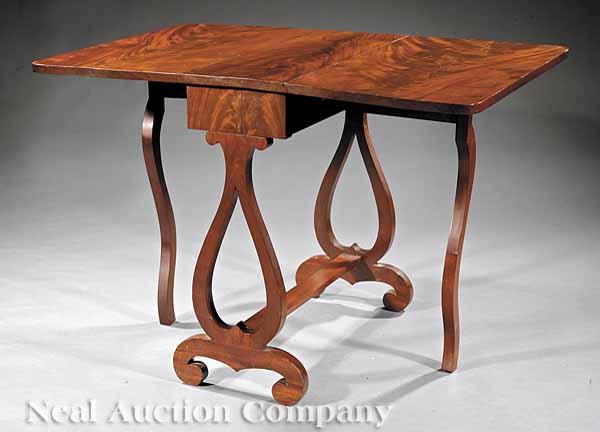 Appraisal: An American Classical Flame Mahogany Sunderland Table c Boston drop-leaf