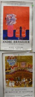 Appraisal: Group of nine lithograph posters including Bonn Beethovenstadt Gromaire Paris