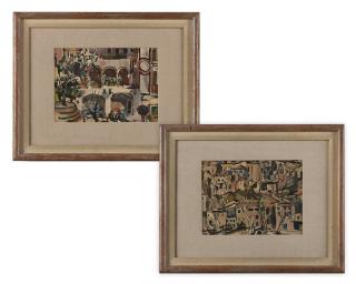 Appraisal: Barse Miller Two works ''Arcade - Barcelona'' and ''Tapestry- A