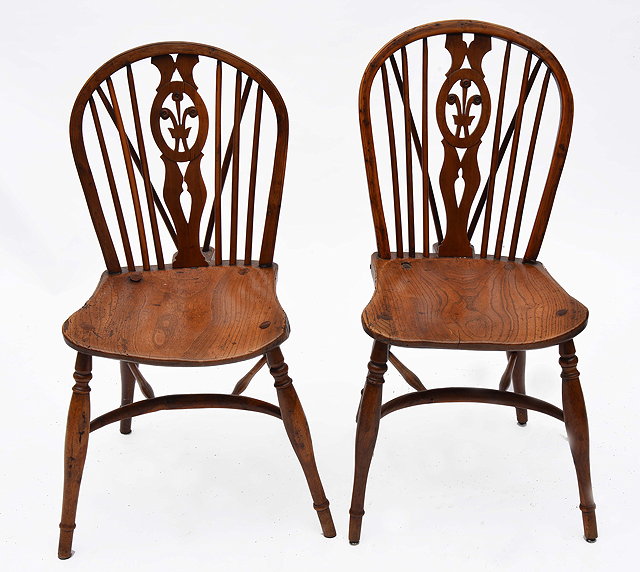 Appraisal: A PAIR OF ANTIQUE ASH ELM AND YEW WOOD WINDSOR