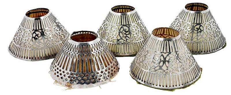 Appraisal: Tiffany Sterling Shade and four Silver Plate American - marks