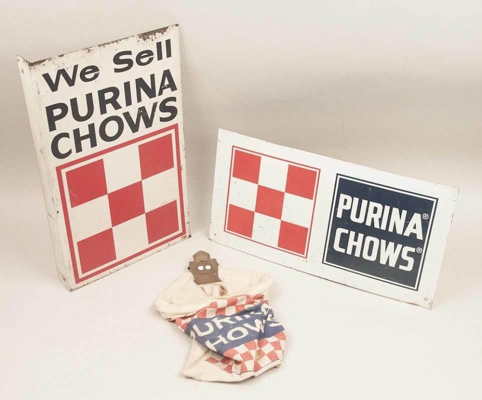 Appraisal: Two Purina Chows Signs Two metal Purina Chows signs and