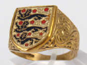 Appraisal: A carat gold ring enamelled with the Royal Arms Of