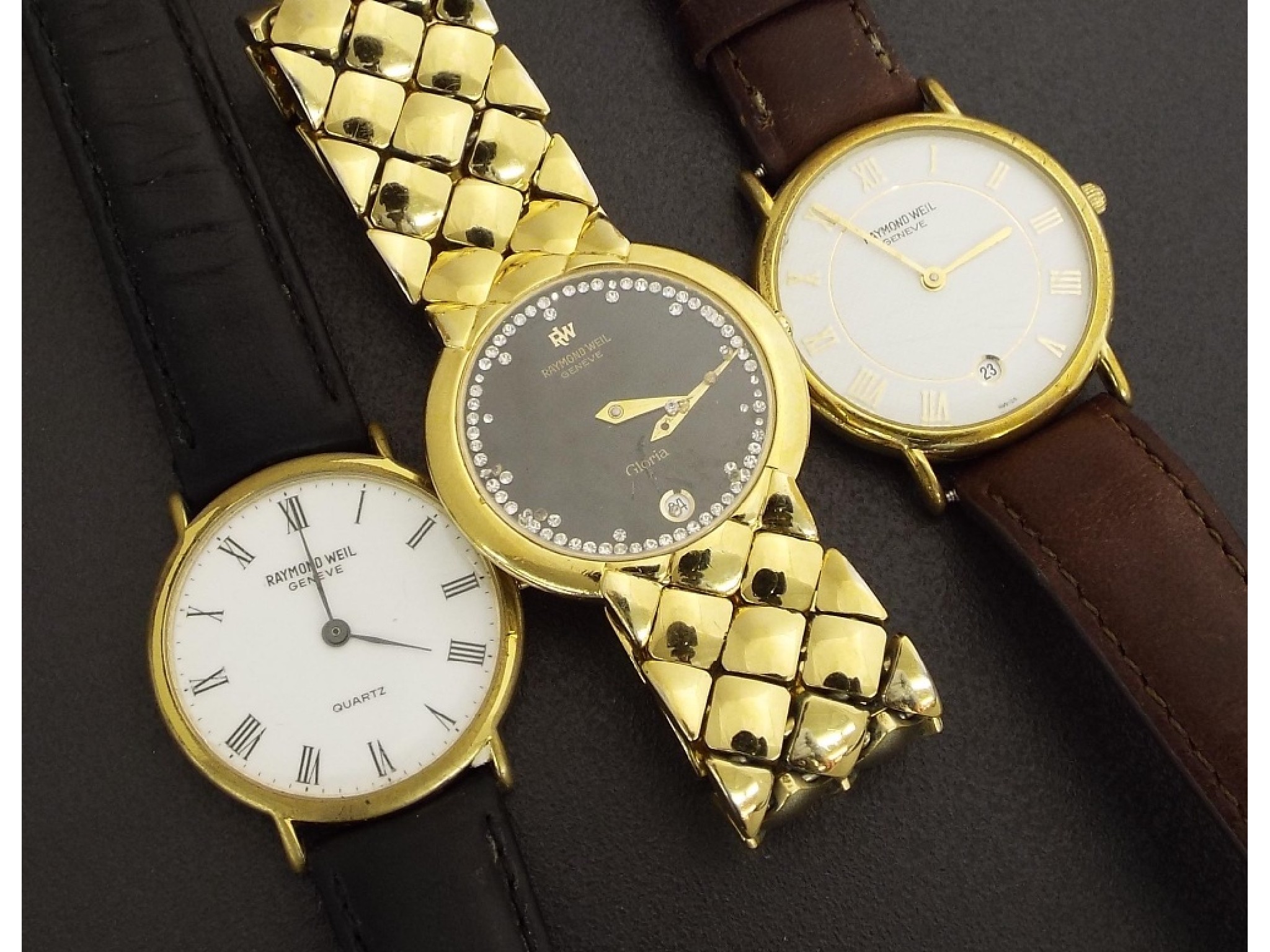 Appraisal: Three Raymond Weil gold plated gentlemen's wristwatches at fault