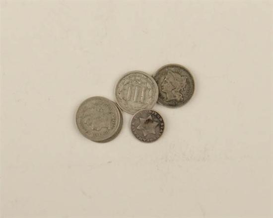 Appraisal: Six Cent Pieces Nickel Silver