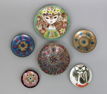 Appraisal: A Collection of Six Enameled Plates by Cleveland School Artists