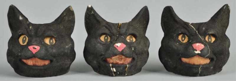 Appraisal: Lot of Early Rare Black Cat Jack-O-Lanterns Description All are