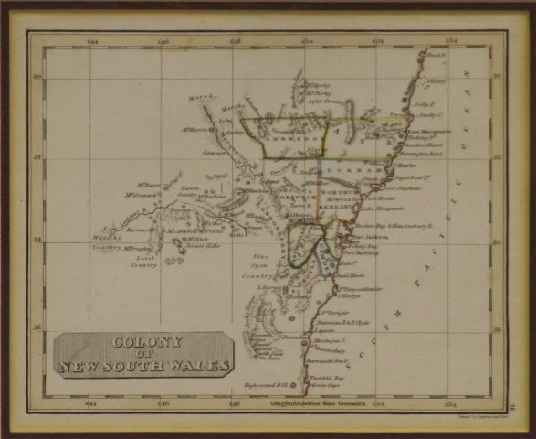 Appraisal: THOMAS J Colony of New South Wales Engraved map with