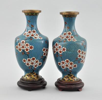 Appraisal: A Pair of Cloisonne Vases Chinese Baluster form decorated in