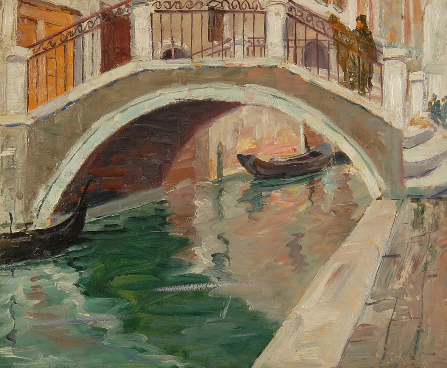 Appraisal: CALEB ARNOLD SLADEAmerican - Venetian Canal Scene Signed lower left