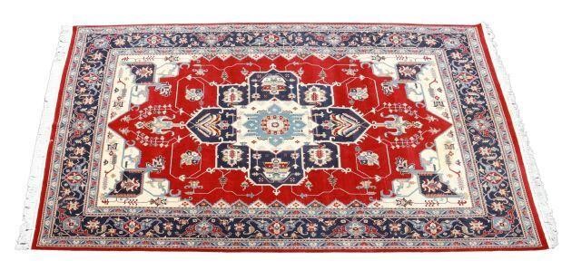 Appraisal: Hand-tied Persian Serapi rug approx ' l ' w