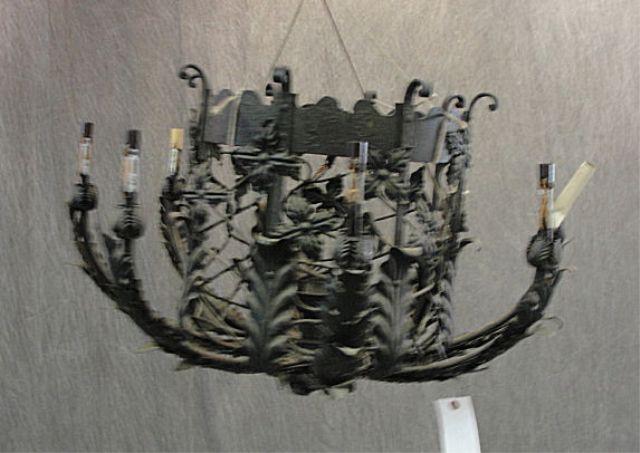 Appraisal: Metal Floral Form Arm Chandelier From a prominent NJ estate