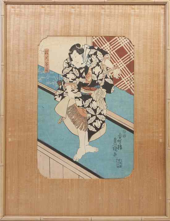 Appraisal: A Japanese Woodblock Print Utagawa Kunisada - depicting a kabuki