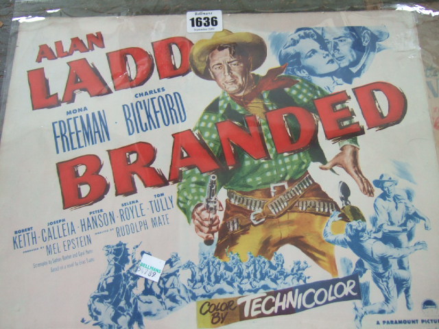 Appraisal: Eight lobby cards for 'Branded' starring Alan Ladd circa Paramount