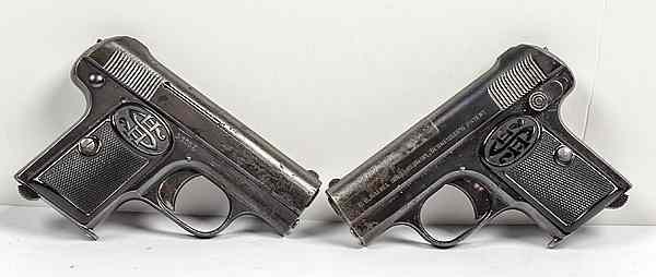 Appraisal: Haenel Schmeisser's Patent Pocket Pistols Lot of Two ACP cal