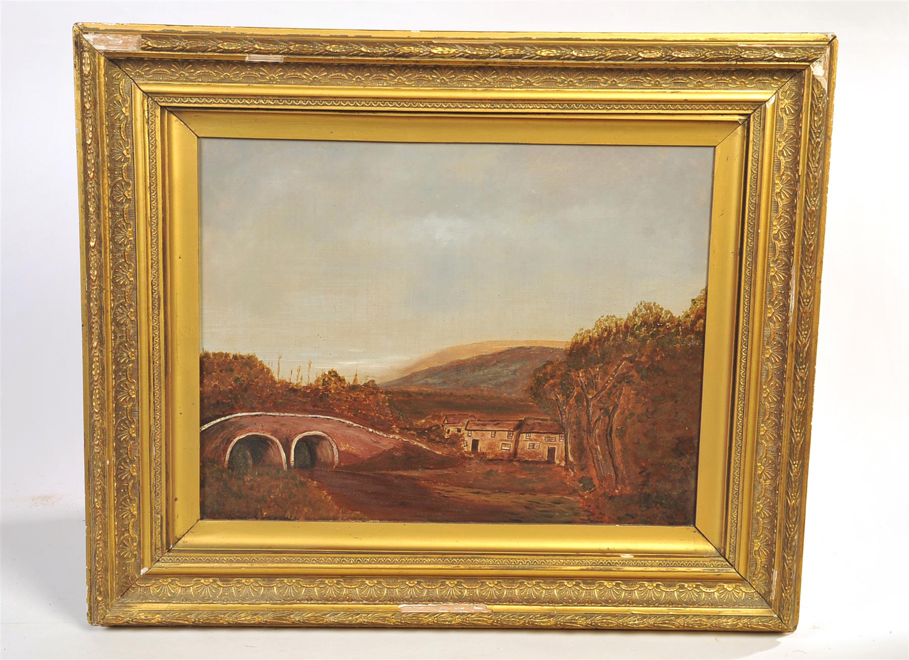 Appraisal: TWO FRAMED OIL ON CANVAS PAINTINGS American Landscape late- th