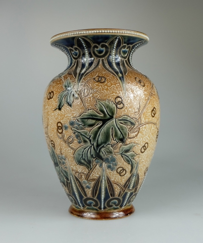 Appraisal: Royal Doulton lambeth vase decorated with leaves and berries by