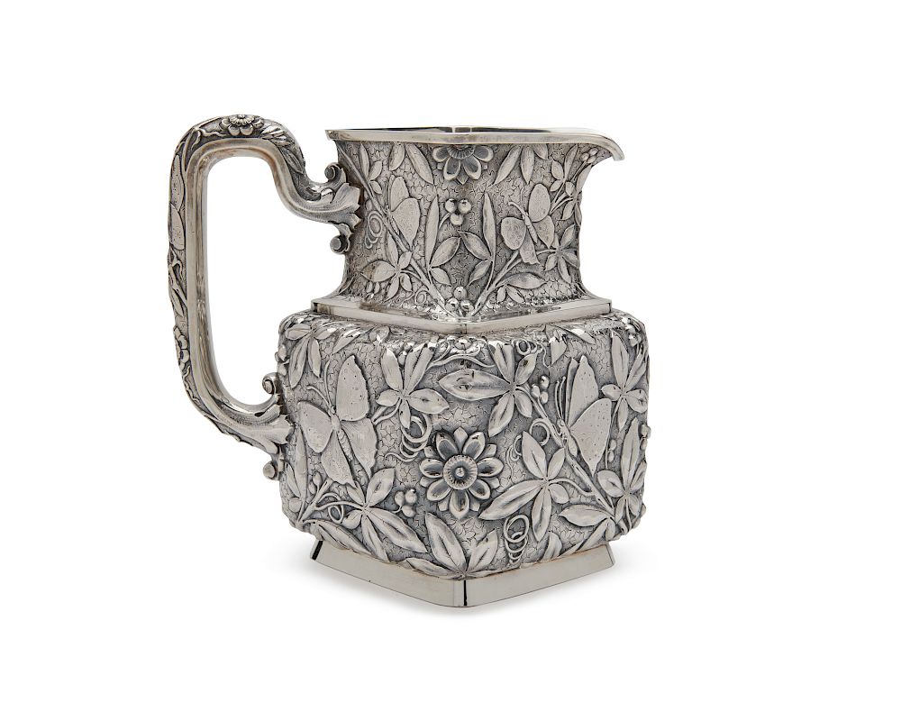 Appraisal: Fine DOMINICK HAFF Aesthetic Movement Silver Water Pitcher retailed by