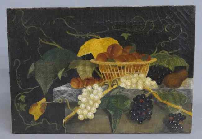 Appraisal: th c oil on canvas still life with fruit Provenance