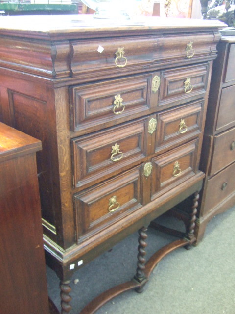 Appraisal: An th century oak chest of two short over three