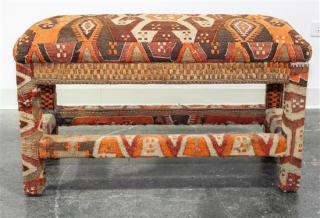 Appraisal: A Kilim Upholstered Bench Height x width x depth inches