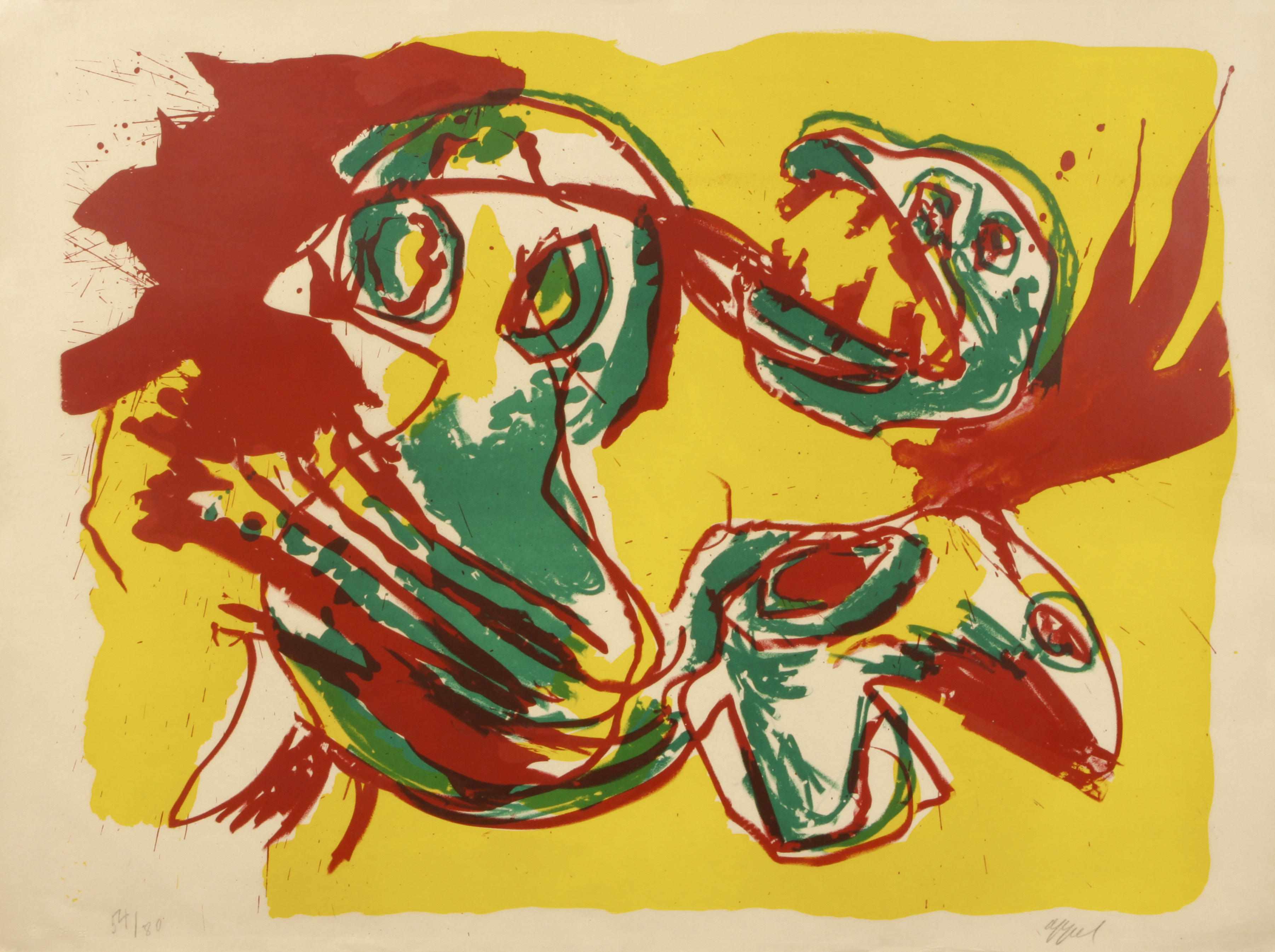 Appraisal: Karel Appel Dutch - Untitled Composition n d Lithograph in