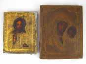 Appraisal: Two th century Russian icons one of Christ one the