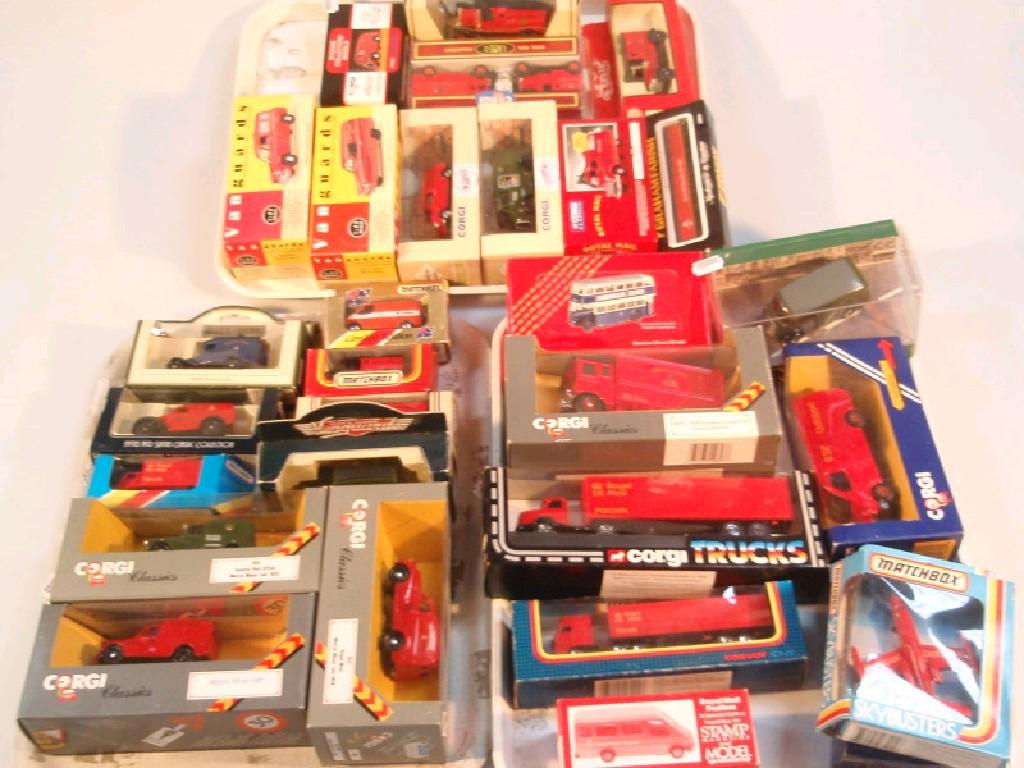 Appraisal: Corgi and Matchbox Royal Mail vehicles all boxed Three trays